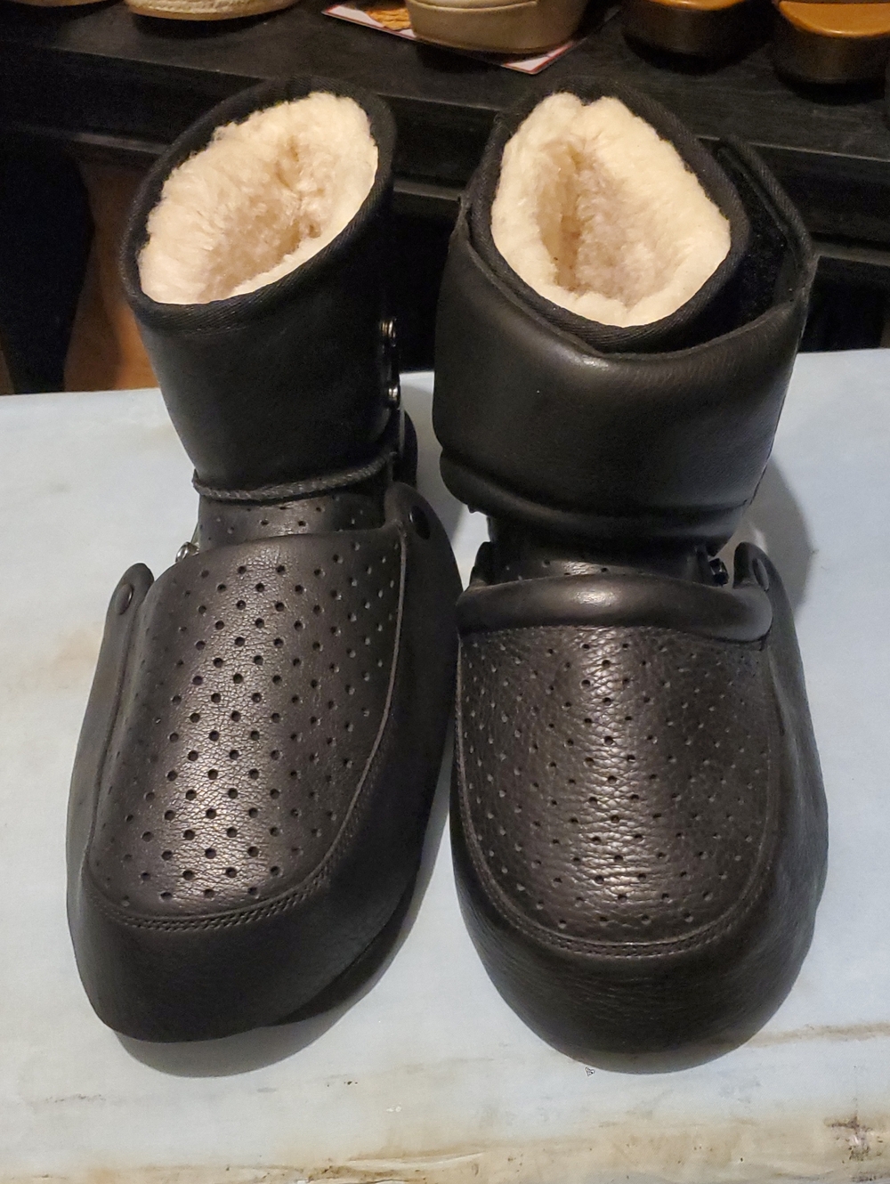 Uggs WOMEN Black Shearling-Lined Slip-On Boots